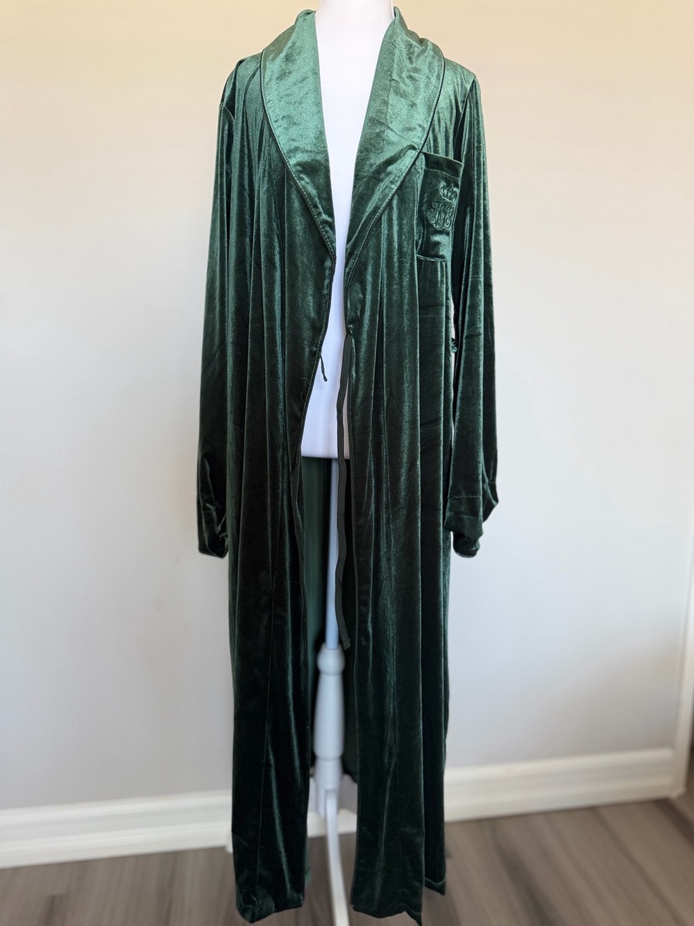 Lauren Ralph Lauren Green Velvet Robe M - Picture 3 of 7